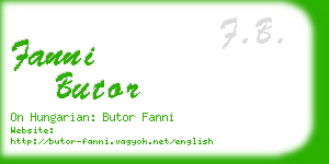 fanni butor business card